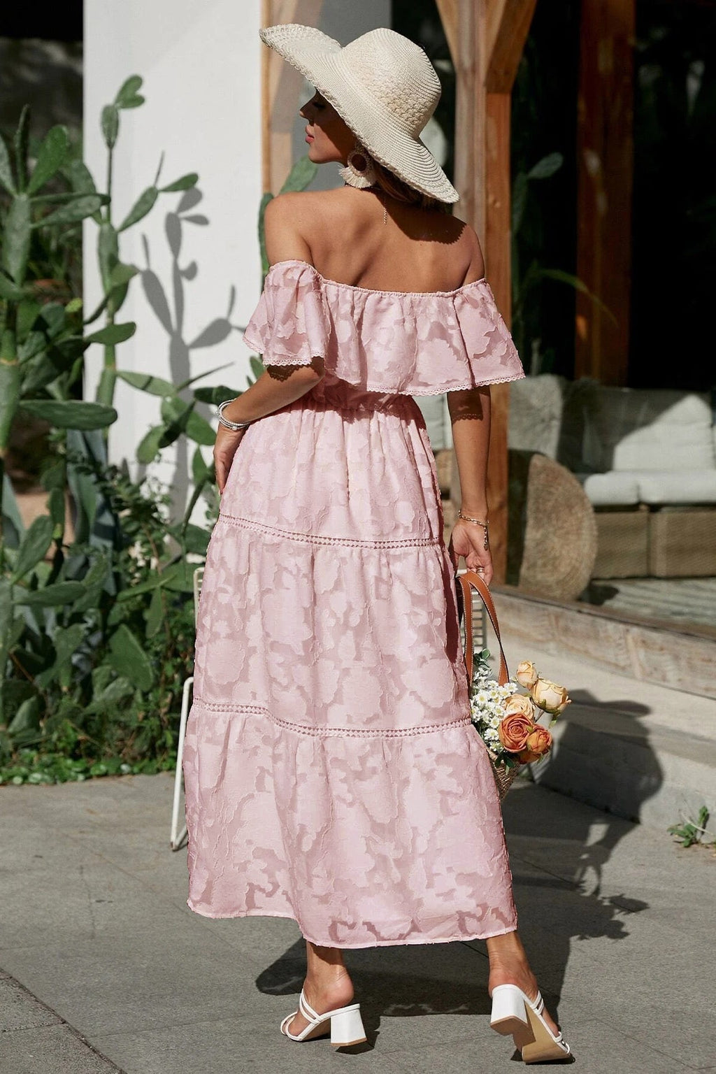Elegant Off The Shoulder Lace Bohemian Boho Dress