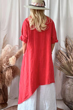 Casual   Irregular Hem Loose Dress