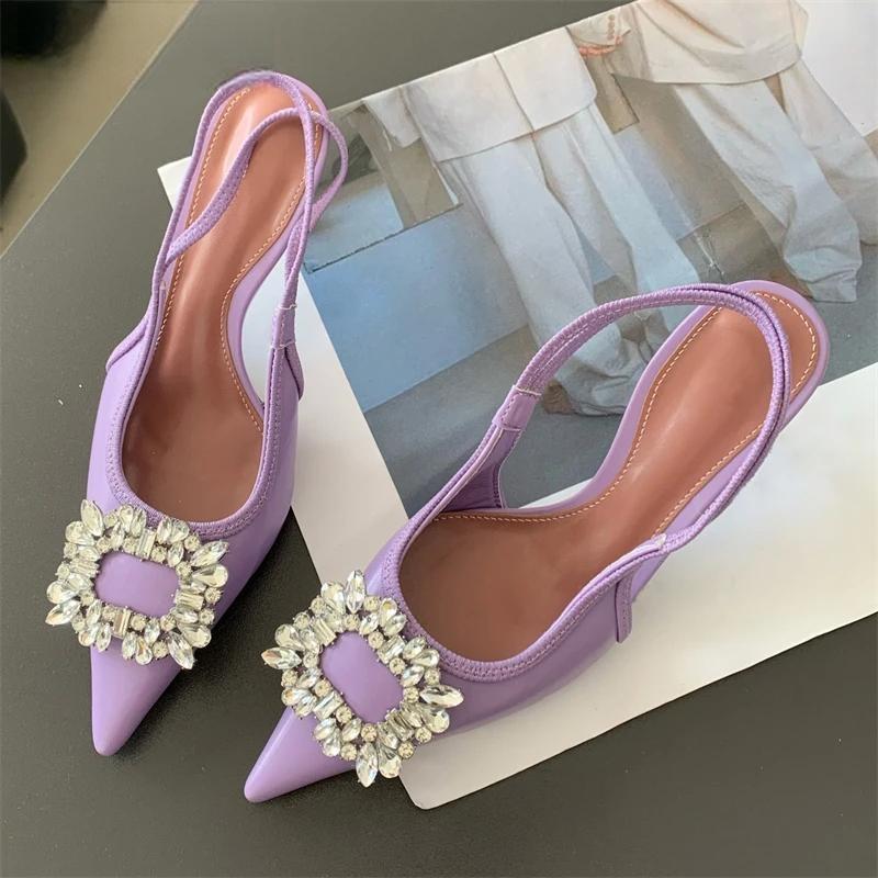 CRYSTAL Women Pumps Shoes with Thin Heels for Summer Fashion