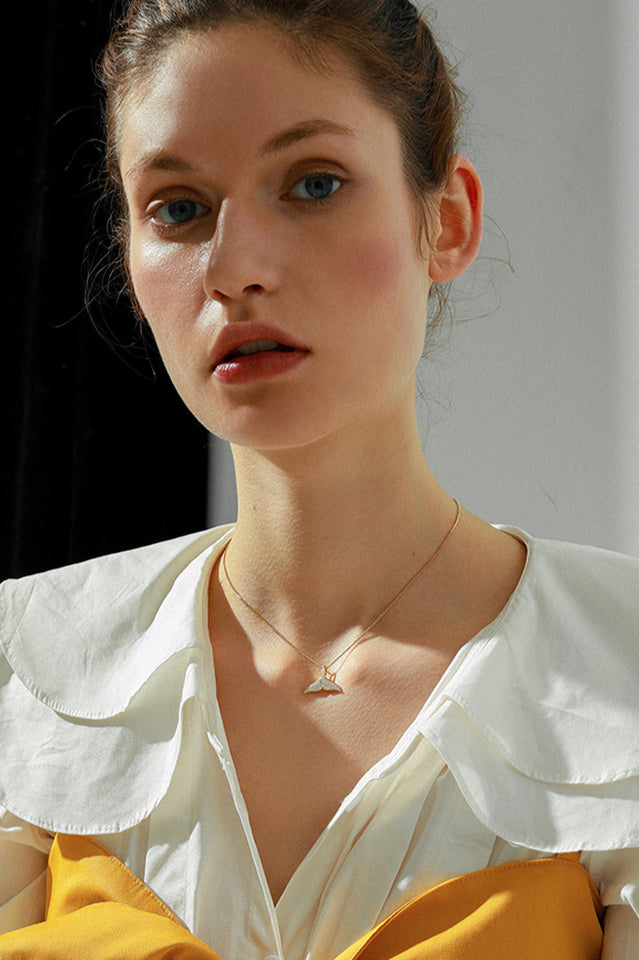 Silver Necklace with Mermaid Tail
