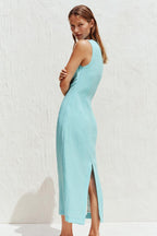 Azure Elegant Maxi Dress