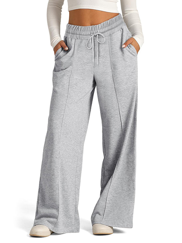 Solid Splice Drawstring Sweatpants