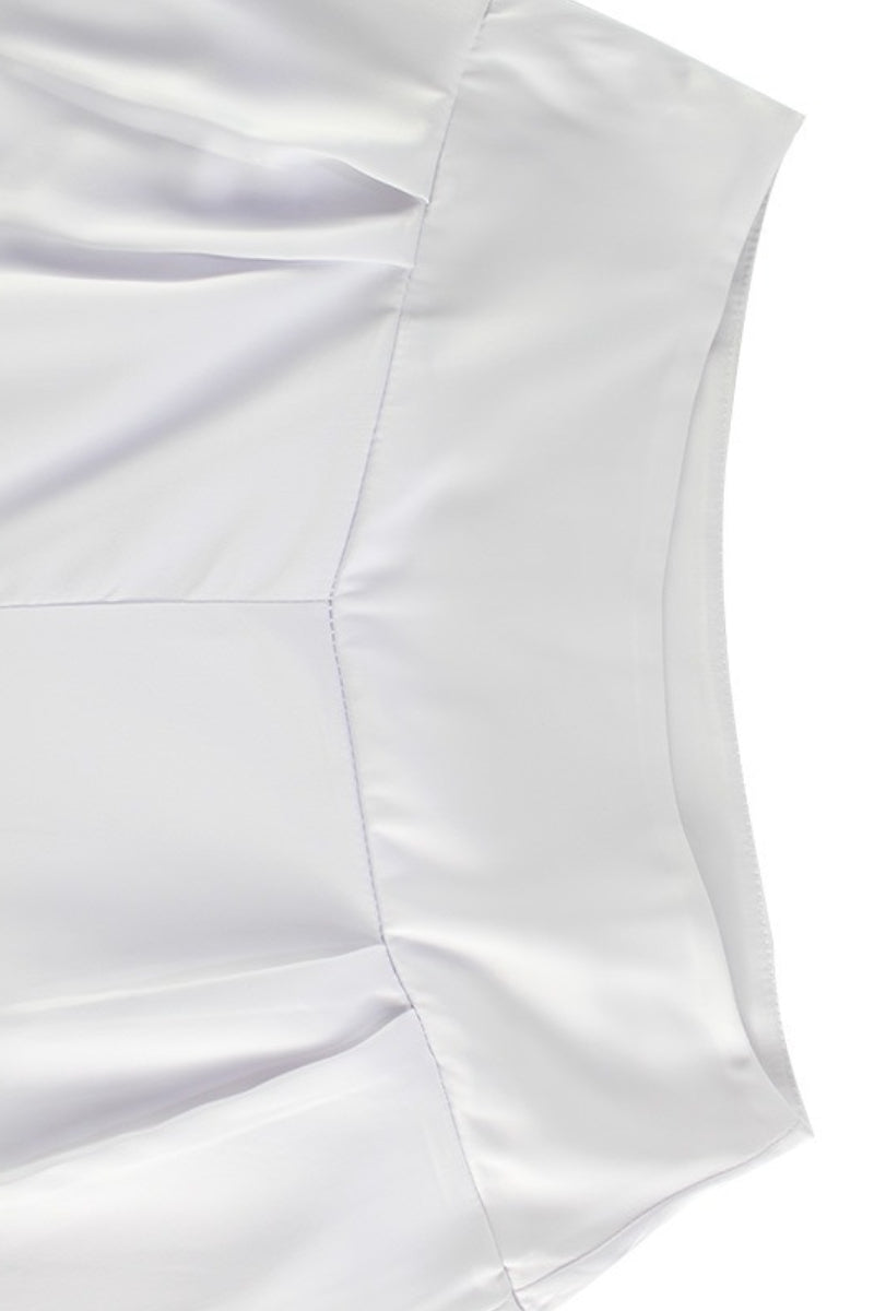 Satin Lapel Tie Front Top High Waist Pants Set