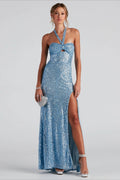 Halter Sequin Slim Sexy Evening Sequin Dress