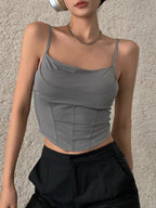 Fish Bone Stretchy Slim Corset Top