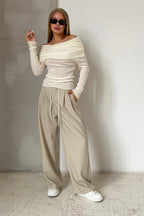 Slim Fit Off-Shoulder Knit Top