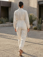 Cargo Jumpsuit With Elastic Waist And Pockets For Women 2026