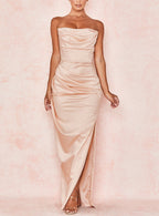 Satin Gown with Side Split