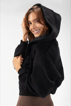 Solid Casual Long-Sleeve Zip Hoodie