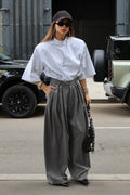 Vintage Pleated Wide-Leg Pants