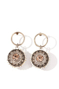 Vintage Black Crystal Round Earrings