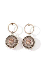 Vintage Black Crystal Round Earrings