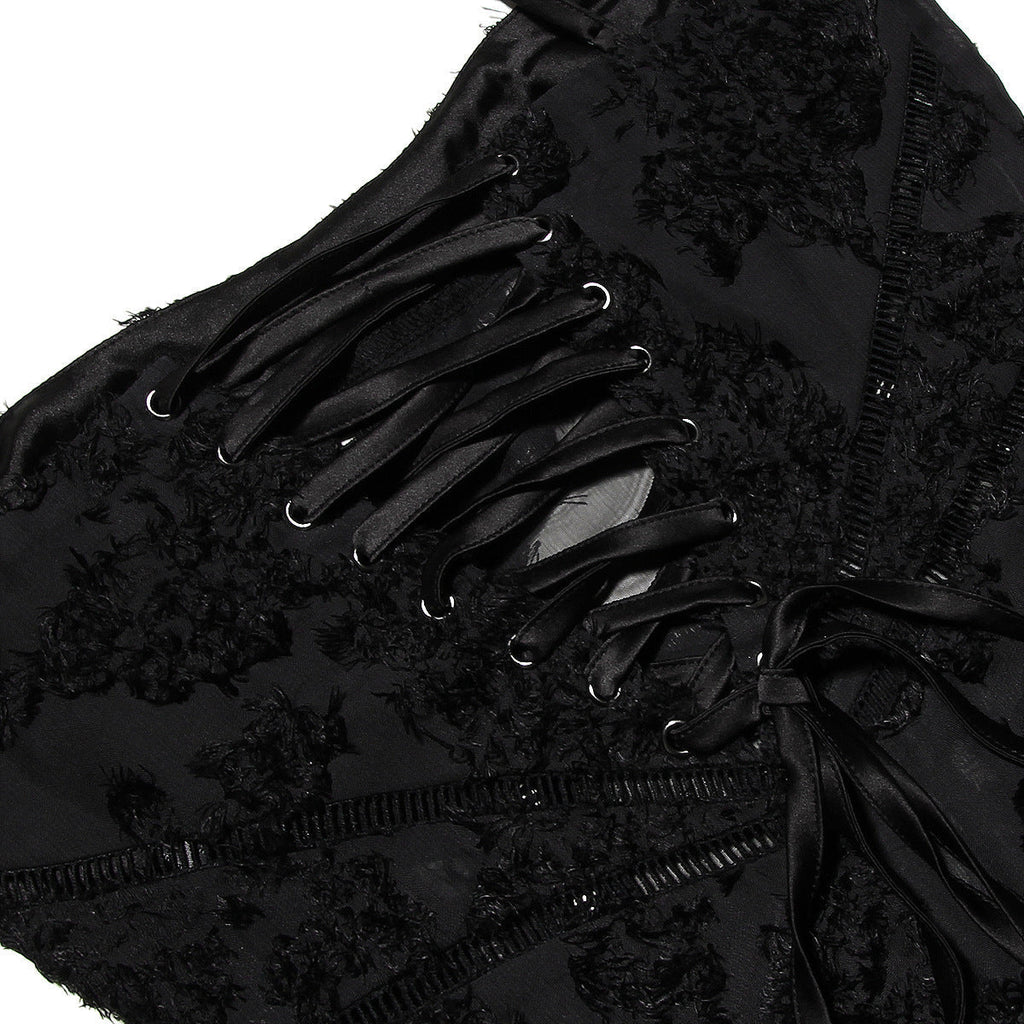 Lace-Up Back Maxi Dress with Suspender