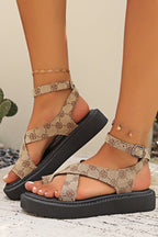 Fashionable Cross Strap Casual Platform Sandals