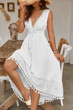 Spaghetti Strap V-Neck Flowy Boho Dress