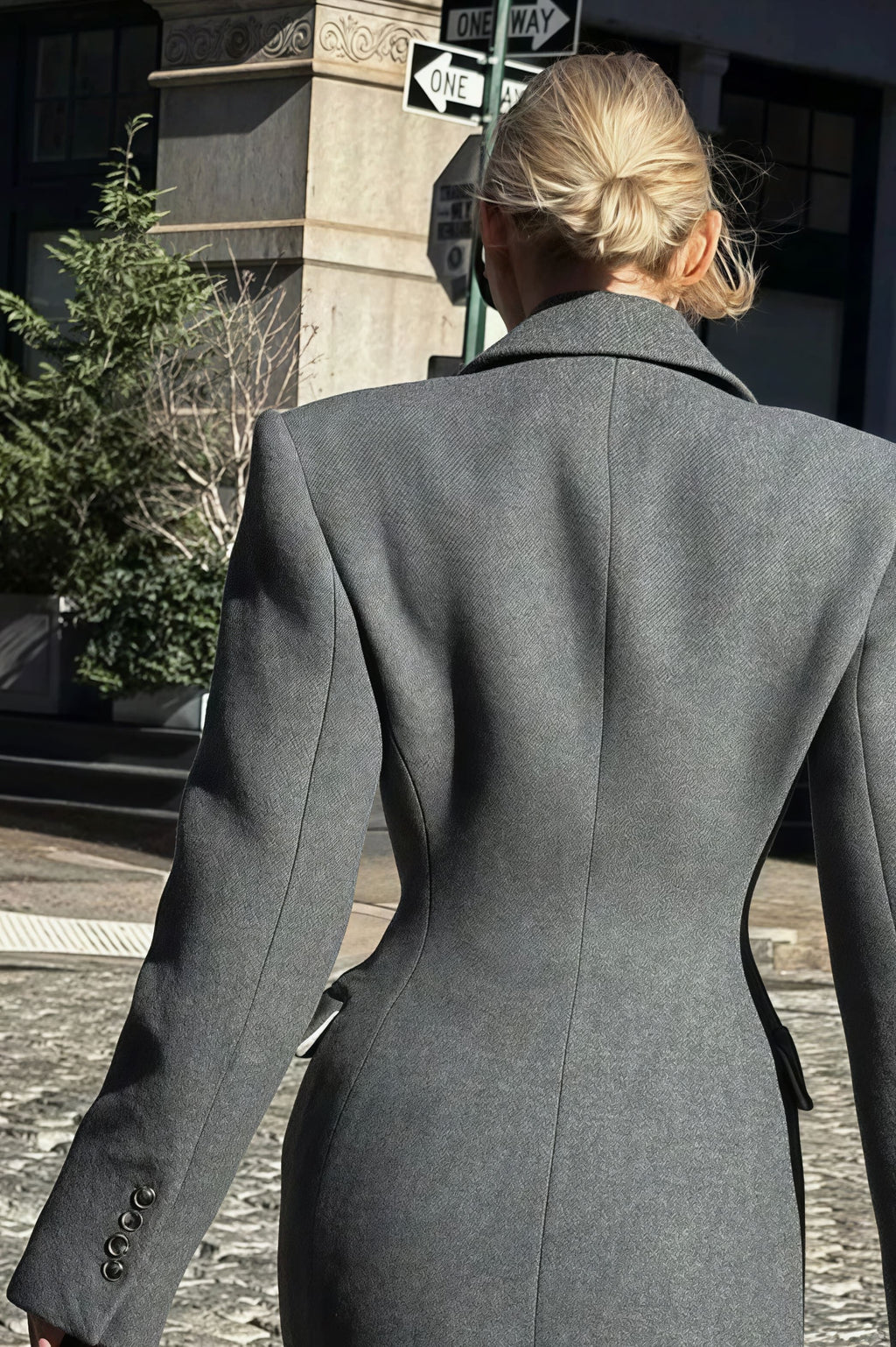 Wool Blend Elegant Lapel High Waist Long  Overcoat