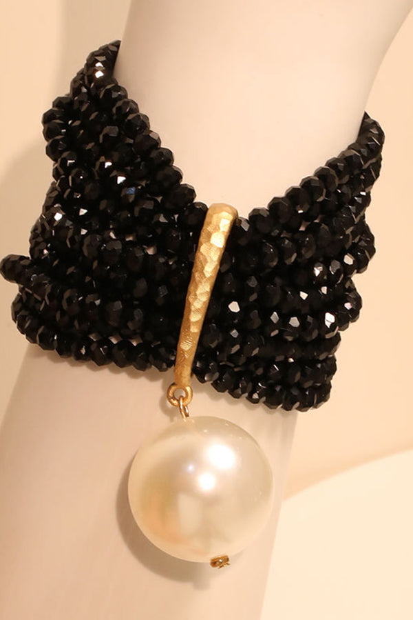 Multi-strand Faux Crystal Bead Bracelet