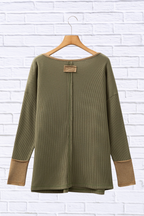 Button Front Contrast Trim Top