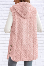 Cozy Sherpa Fleece Hooded Vest Coat