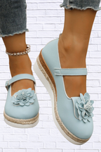 Flower Embellished Mary Jane Loafers