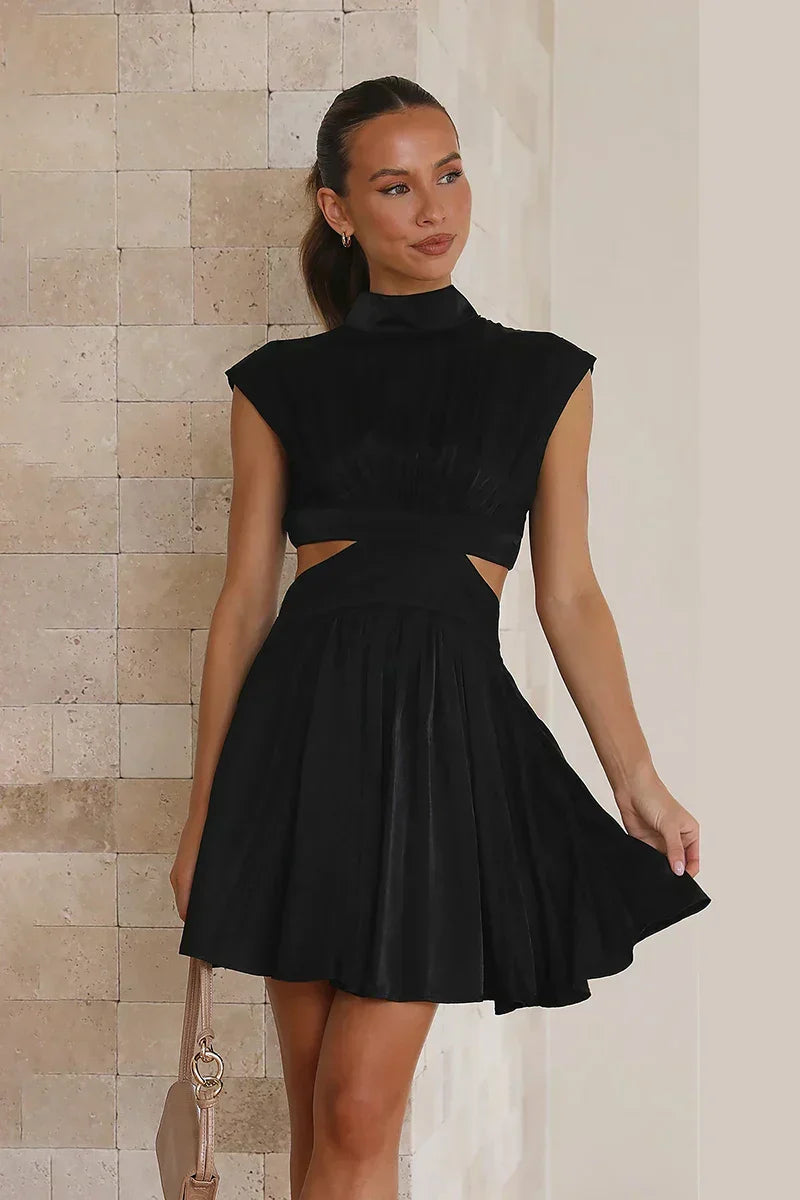 Greta Luxe Mini Dress Black Premium Wardrobe Essential