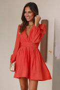 Lorena Chic Mini Dress Melon Statement Occasion Edit