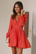 Lorena Chic Mini Dress Melon Statement Occasion Edit