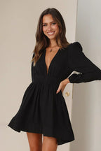Patricia Effortless Mini Dress Black Elevated Occasion Wear