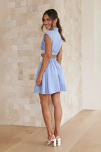Rita Elevated Mini Dress Blue Occasion Wear