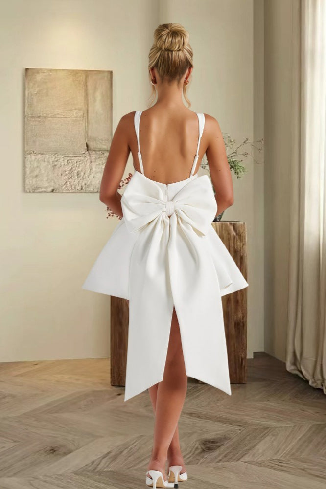 Detachable Bow Corset Mini Dress