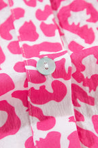 Grecia Premium Leopard Print Long Sleeve Notched Shirt Dress Wardrobe Essential