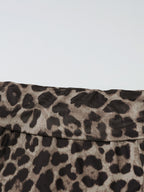 One Shoulder Leopard Print Long Sleeve Tee