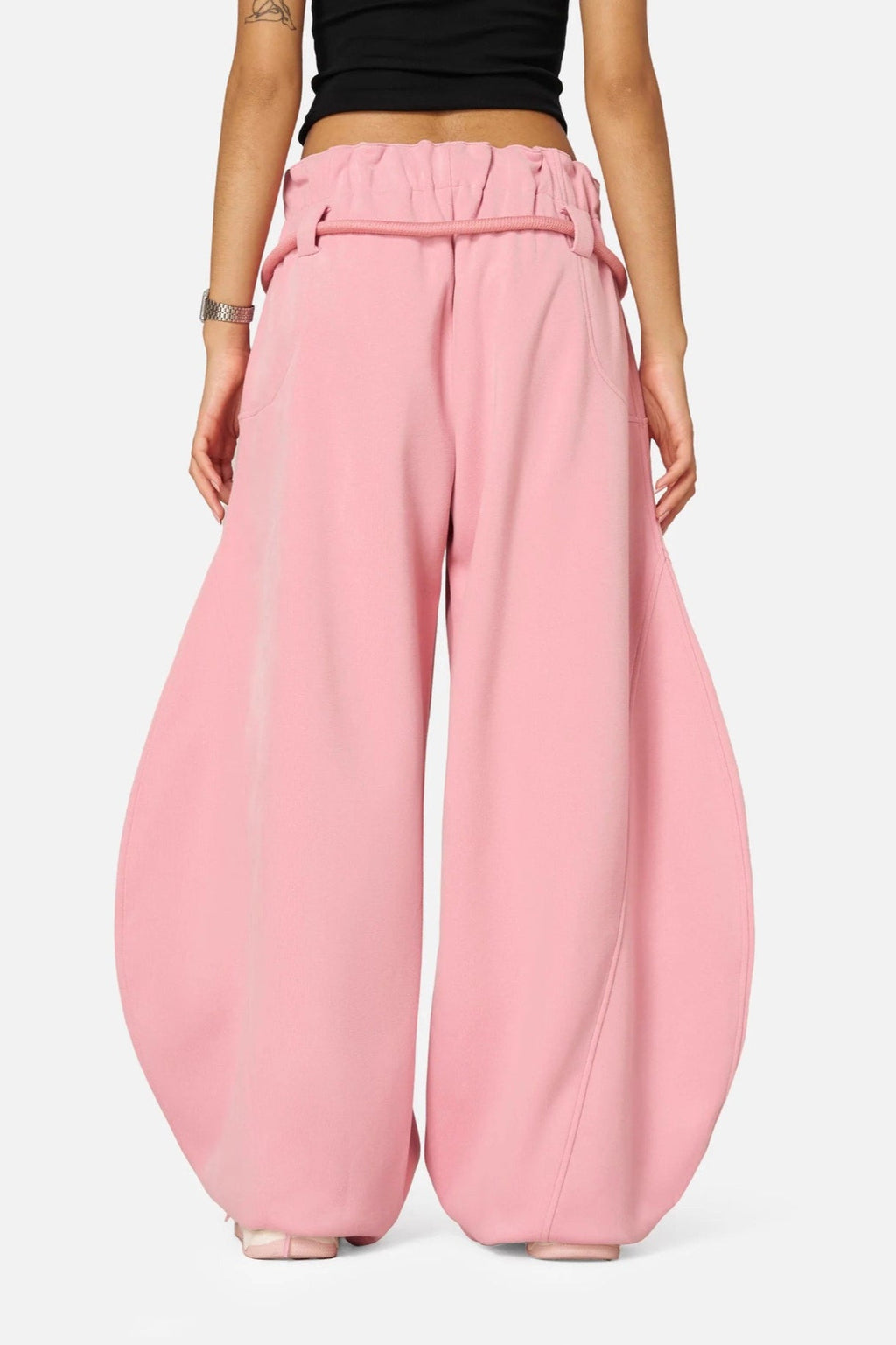 Tie Waist Relaxed Wide Leg Long Pants