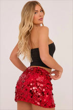 Iridescent Sequin A-Line Bodycon Skirt