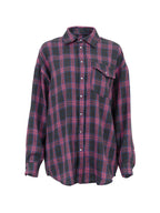 Vintage Plaid Print Long Sleeve Blouse
