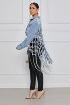 Blue Washed Denim Oversized Jacket