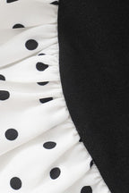 Polka Dot Strapless Sweetheart Bodice Bubble Hem Mini Dress