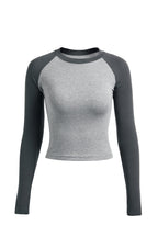 Raglan Sleeve Rib Crop Top