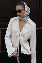 Bow Detail Satin Blouse