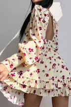 Floral Long Sleeve Party Dress