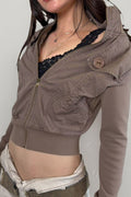 Utility Stand Collar Cropped Jacket