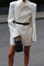 Long Sleeve Stand Collar Blazer