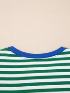 Stripe Boxy Tee and Drawstring Elastic Waist Shorts Set