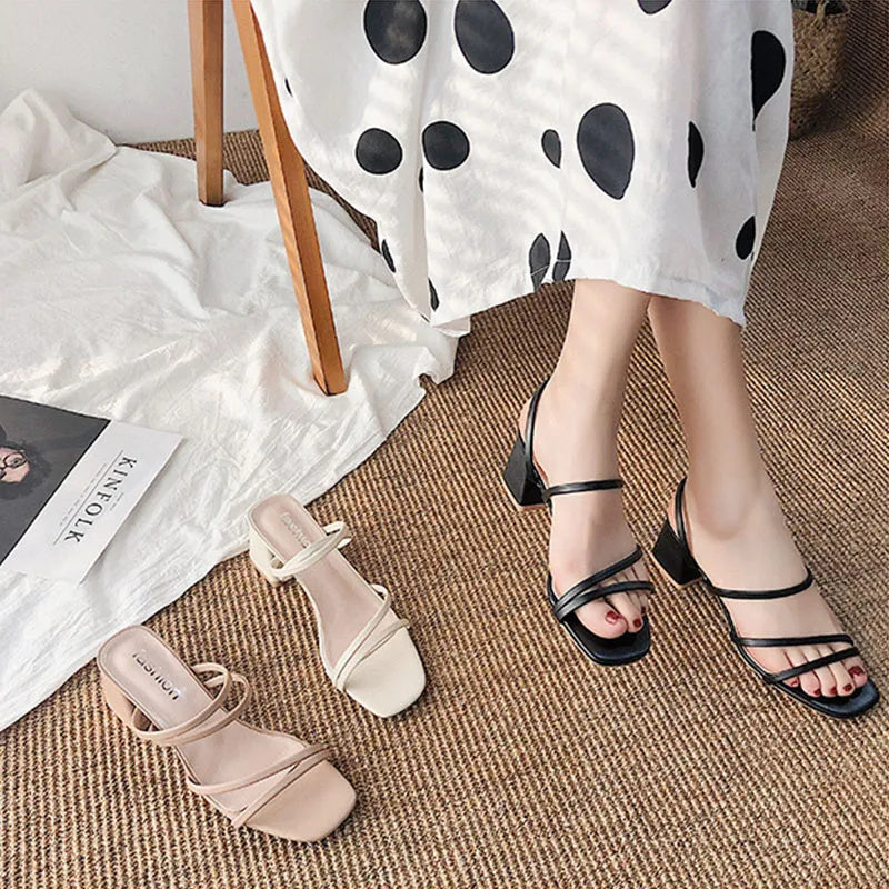 | Strappy Block Heel Sandals
