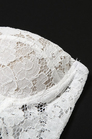 White Lace Bustier Bodycon Dress