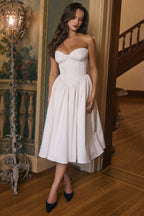 vintage ivory satin midi dress
