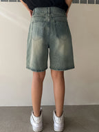 Vintage Loose Straight Denim Shorts