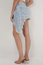 Stylish Design Denim Hot Girl Mini Skirt