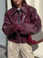Large Lapel Leather Loose Jacket