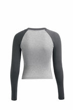 Raglan Sleeve Rib Crop Top